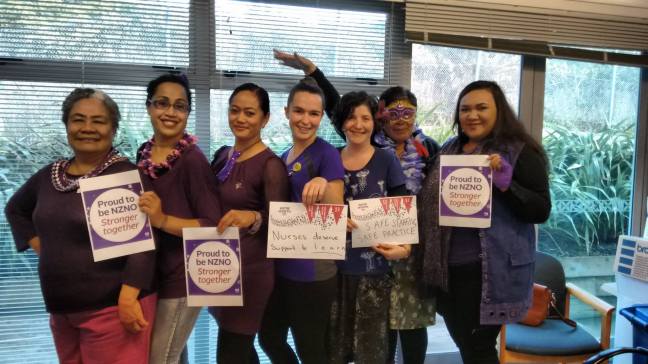 Nurses at the Porirua Union & Community Health Service supporting DHB Sector members.